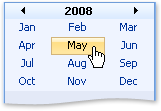 Choosing different month in calendar